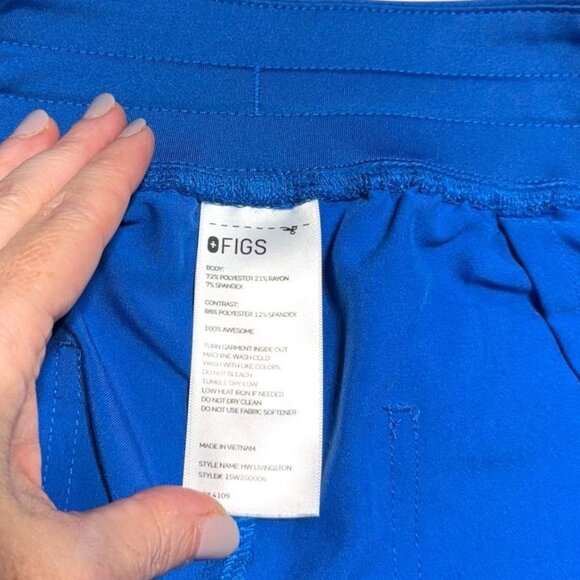 Figs Livingston High Waisted Scrub Pants Royal Blue Size 3x - Picture 8 of 8
